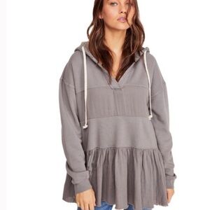 Free People Sail Away Hoodie Gray Boho  Women's L